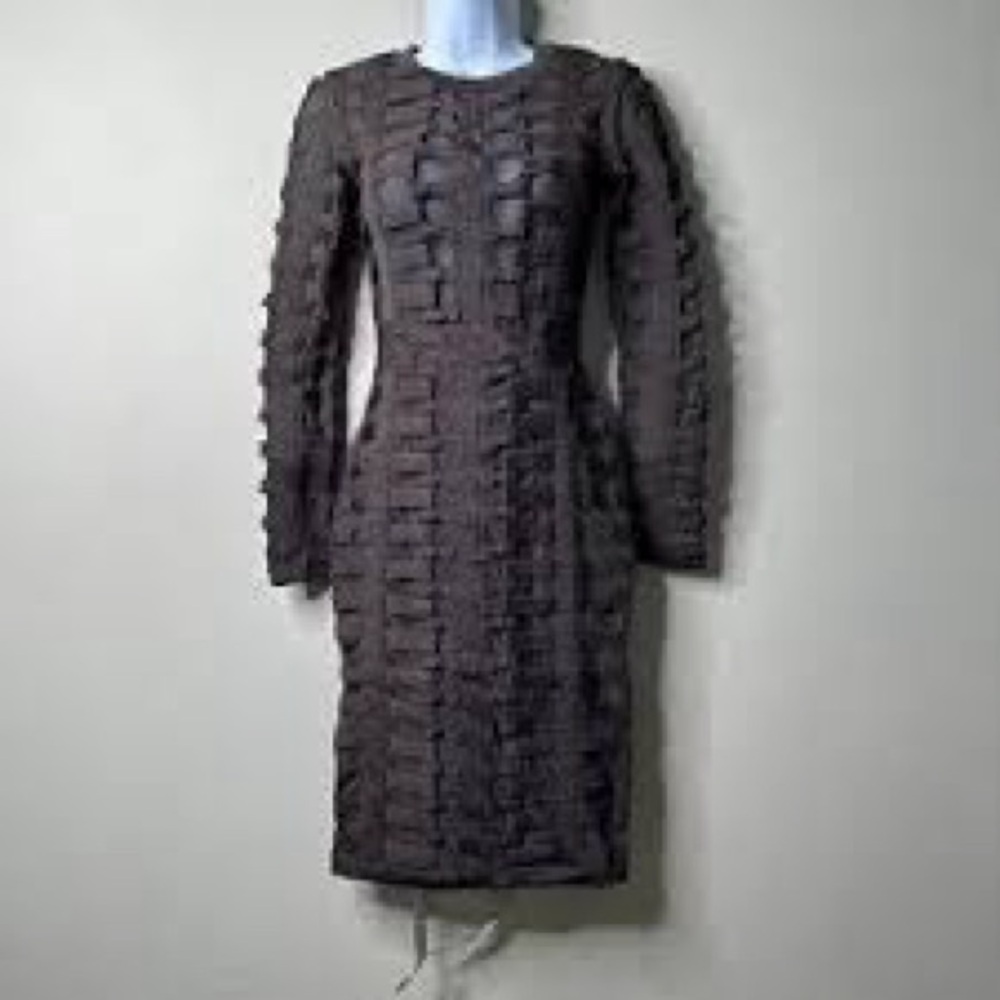 Lola Bodycon Bandage Long Sleeve Dress Charcoal Women's Size M new without tag